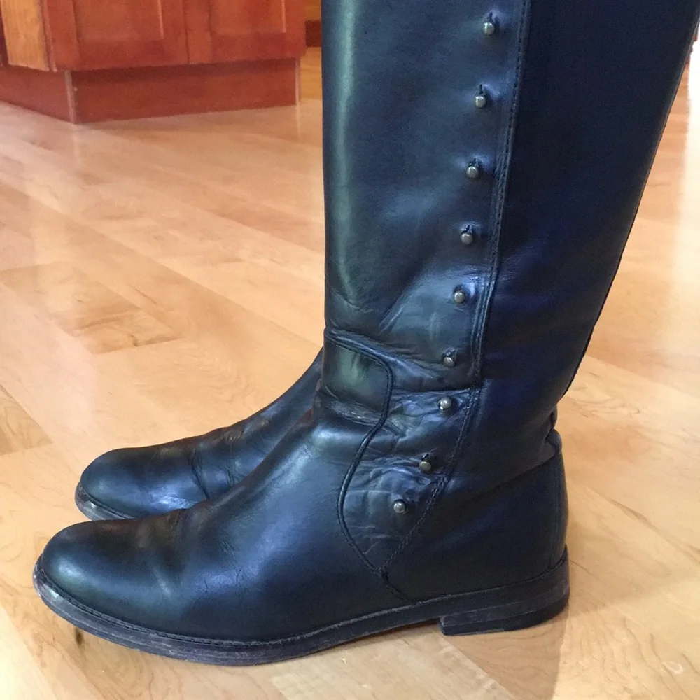 COLE HAAN | Black Leather Tall Boots Ridding Boots